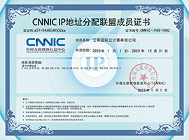蓝队云CNNIC IP地址联盟成员单位证书