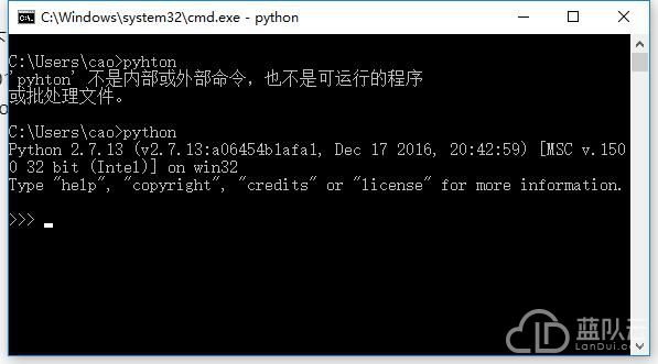 cmd窗口执行python命令